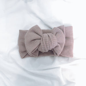 Dusty Pink Waffle Knit Baby TopKnot
