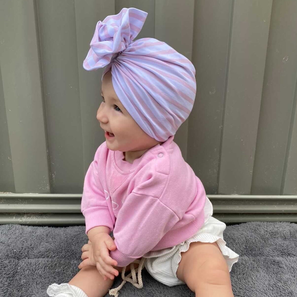 Pink Stripe Baby Turban