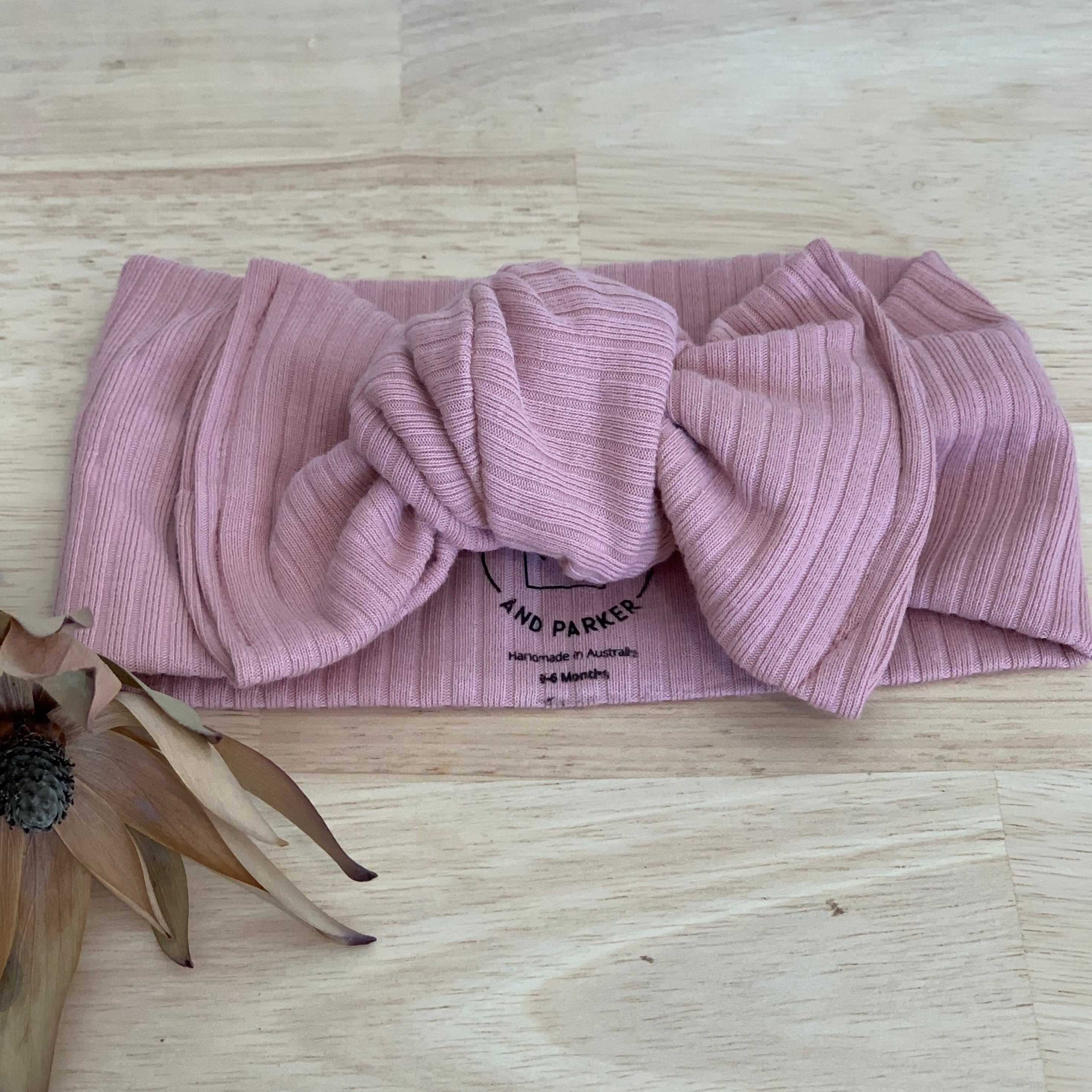 Ribbed Knit Baby TopKnot | Dusty Pink