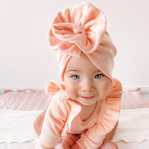 Pointelle Baby Turban | Pink