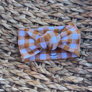 Rust Gingham Baby TopKnot